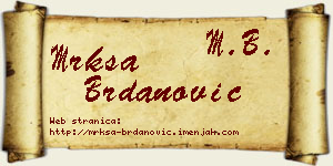 Mrkša Brdanović vizit kartica